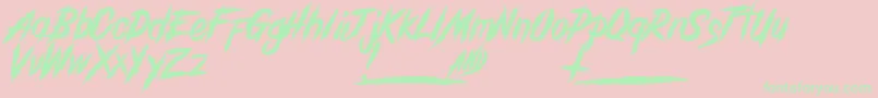 GrindanddeathDemo Font – Green Fonts on Pink Background