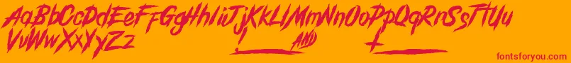 GrindanddeathDemo Font – Red Fonts on Orange Background