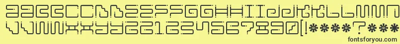 Ironloungedots Font – Black Fonts on Yellow Background