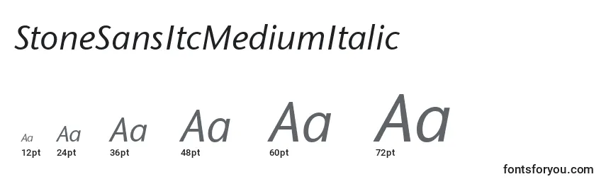 StoneSansItcMediumItalic Font Sizes