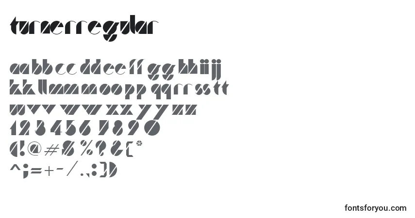 Czcionka TurnerRegular – alfabet, cyfry, specjalne znaki