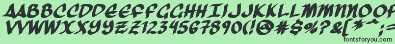 ThreeArrowsBold-fontti – mustat fontit vihreällä taustalla
