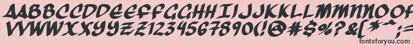 フォントThreeArrowsBold – ピンクの背景に黒い文字