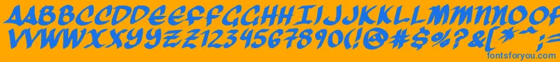 ThreeArrowsBold Font – Blue Fonts on Orange Background