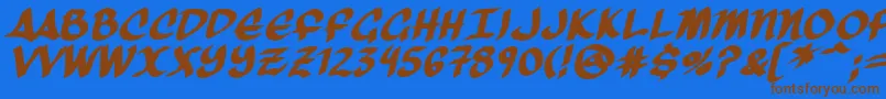 ThreeArrowsBold Font – Brown Fonts on Blue Background