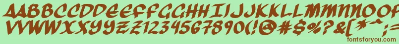 Шрифт ThreeArrowsBold – коричневые шрифты на зелёном фоне