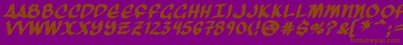 ThreeArrowsBold-Schriftart – Braune Schriften auf violettem Hintergrund