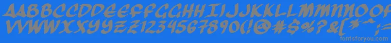 ThreeArrowsBold-Schriftart – Graue Schriften auf blauem Hintergrund