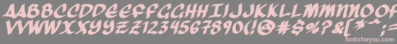 フォントThreeArrowsBold – 灰色の背景にピンクのフォント