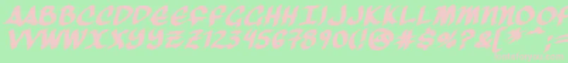 ThreeArrowsBold-fontti – vaaleanpunaiset fontit vihreällä taustalla