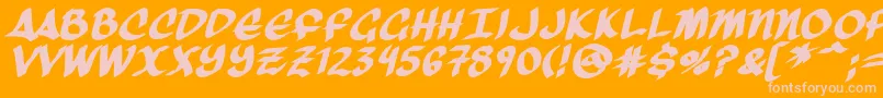 ThreeArrowsBold-fontti – vaaleanpunaiset fontit oranssilla taustalla