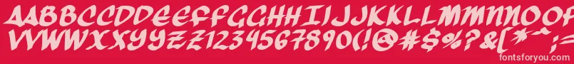 ThreeArrowsBold-fontti – vaaleanpunaiset fontit punaisella taustalla