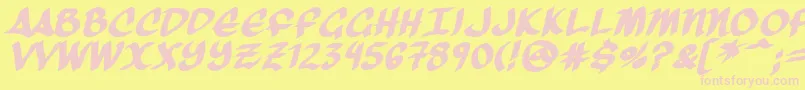 ThreeArrowsBold Font – Pink Fonts on Yellow Background