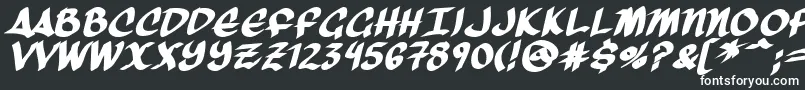 ThreeArrowsBold-fontti – valkoiset fontit mustalla taustalla