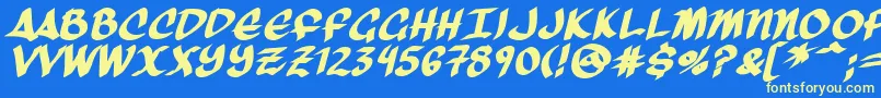 ThreeArrowsBold-fontti – keltaiset fontit sinisellä taustalla