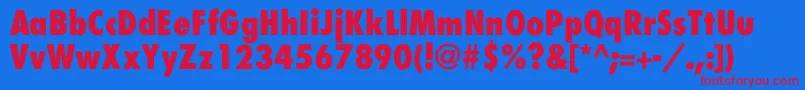 FujiyamaExtraboldNormal Font – Red Fonts on Blue Background