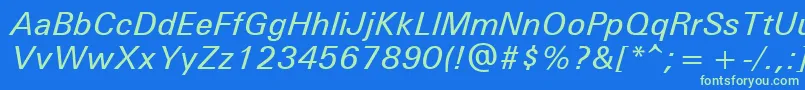 Unvr56x Font – Green Fonts on Blue Background