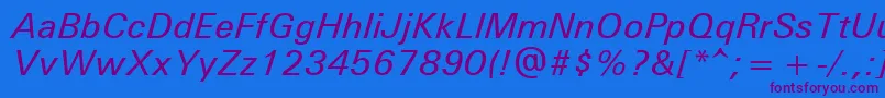 Unvr56x Font – Purple Fonts on Blue Background