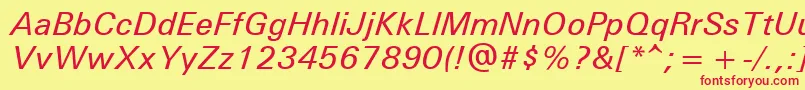 Unvr56x Font – Red Fonts on Yellow Background