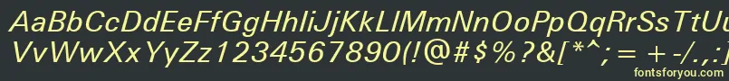 Unvr56x Font – Yellow Fonts on Black Background