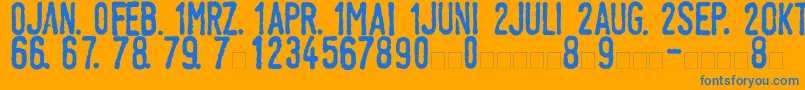 LinotypeTagesstempelNormal Font – Blue Fonts on Orange Background