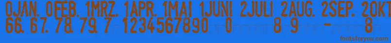 LinotypeTagesstempelNormal Font – Brown Fonts on Blue Background