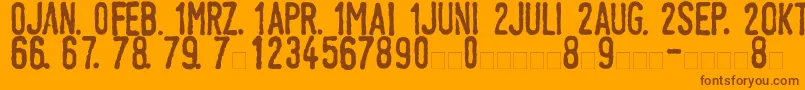 LinotypeTagesstempelNormal Font – Brown Fonts on Orange Background