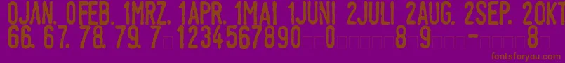 LinotypeTagesstempelNormal Font – Brown Fonts on Purple Background