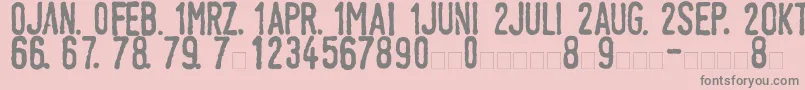 LinotypeTagesstempelNormal-Schriftart – Graue Schriften auf rosa Hintergrund