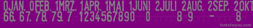 LinotypeTagesstempelNormal Font – Gray Fonts on Purple Background