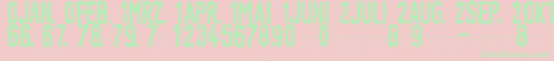 LinotypeTagesstempelNormal Font – Green Fonts on Pink Background