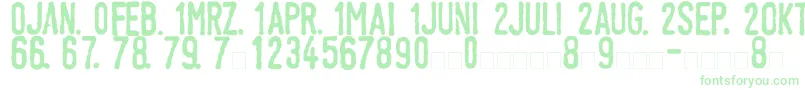 フォントLinotypeTagesstempelNormal – 白い背景に緑のフォント