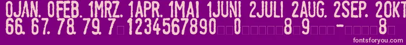 LinotypeTagesstempelNormal Font – Pink Fonts on Purple Background