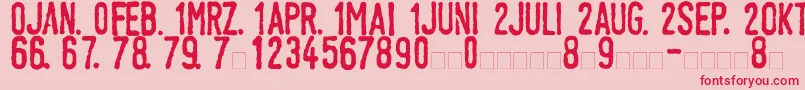 LinotypeTagesstempelNormal Font – Red Fonts on Pink Background