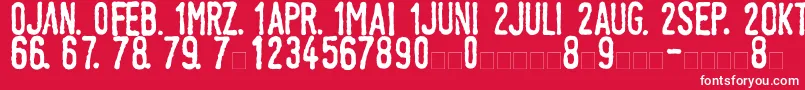 LinotypeTagesstempelNormal Font – White Fonts on Red Background