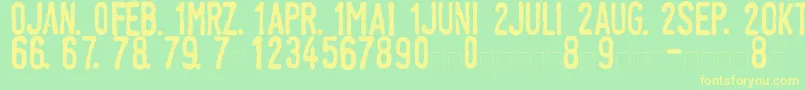 LinotypeTagesstempelNormal Font – Yellow Fonts on Green Background