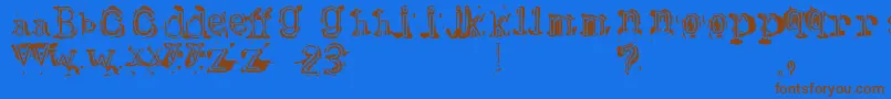 Bracille Font – Brown Fonts on Blue Background