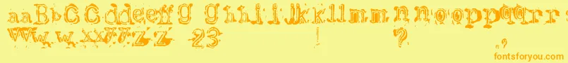 Bracille Font – Orange Fonts on Yellow Background