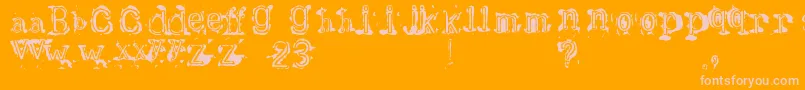 Bracille-Schriftart – Rosa Schriften auf orangefarbenem Hintergrund