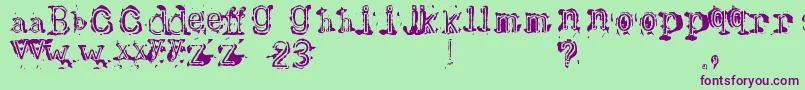 Bracille Font – Purple Fonts on Green Background