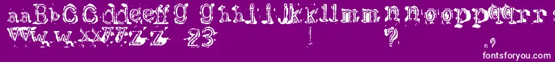 フォントBracille – 紫の背景に白い文字