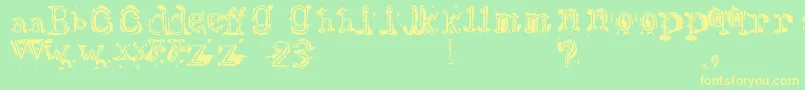 Bracille Font – Yellow Fonts on Green Background