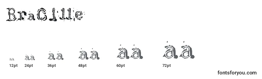 Bracille Font Sizes