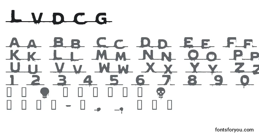 A fonte Lvdcg – alfabeto, números, caracteres especiais
