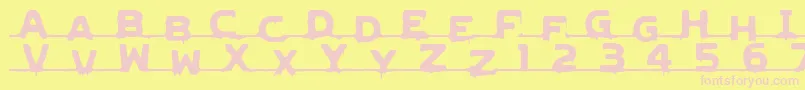 Lvdcg Font – Pink Fonts on Yellow Background