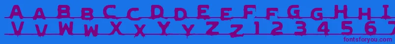 Lvdcg Font – Purple Fonts on Blue Background