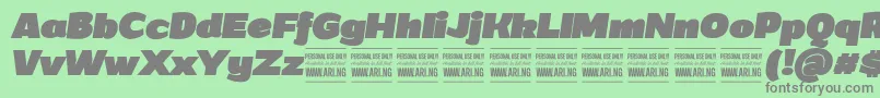 GrandiblackitalicPersonalUse Font – Gray Fonts on Green Background