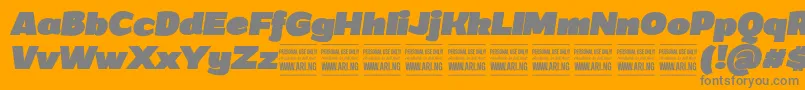 GrandiblackitalicPersonalUse Font – Gray Fonts on Orange Background