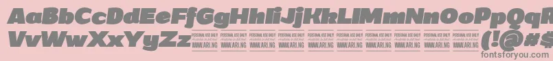 GrandiblackitalicPersonalUse Font – Gray Fonts on Pink Background