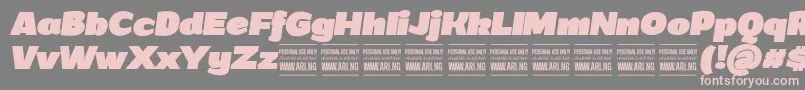 GrandiblackitalicPersonalUse Font – Pink Fonts on Gray Background